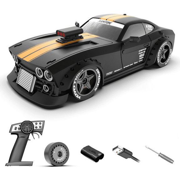1:32 Scale 4WD High-Speed RC Car with ESP Gyro, 30KM/H Full Proportional ControlRC Drift Car with LED Lights & Adjustable Wheelbase for Enthusiasts