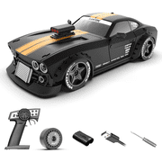 1/32 Scale 4WD High Speed RC Drift Racing Car With Gyro 2.4GHz Proportional Remote Control Sports Car Model LED Lights 30KM/H Electric RC Vehicle For Adults Hobbyists - KM3299/ Black