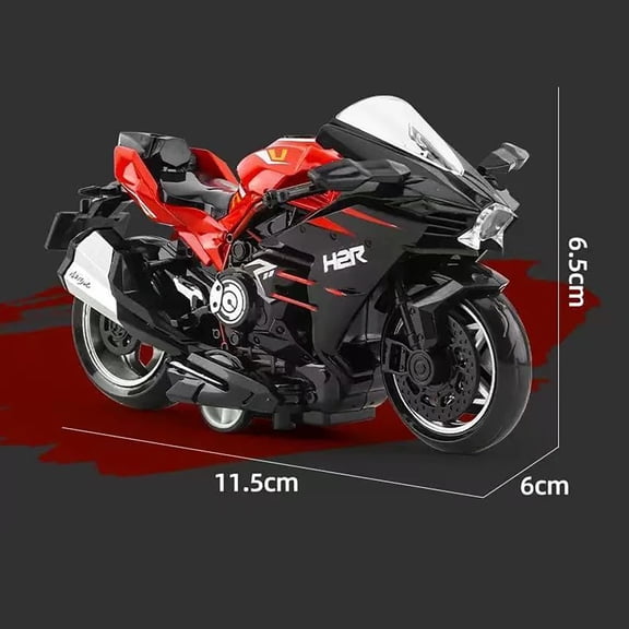 1:32 Scale Alloy Diecast Motorcycle Model, Simulated Miniature Bike Replica with Pull‑Back Drive Function, Realistic Collectible Ornament, Desktop and Shelf Display Decor for Motorcycle Hobby Enthusi