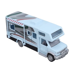 1/32 Scale Alloy Motorhome Toy, Sound Light Opening Doors Simulation RV Model, Pullback Recreation Vehicle Play Toy with 11 Accessories for Kids Toddlers, Light Blue (7.7 x 2 in / 19.5 x 5 cm)