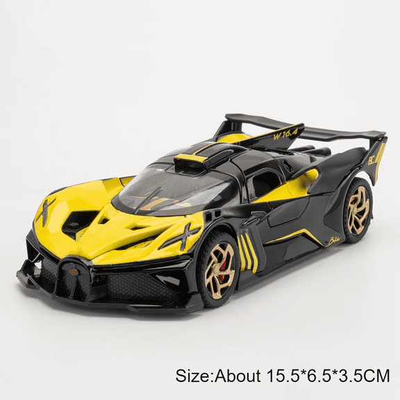 1:32 Scale Atlantic Bolide Sports Car Model Toy Doors Opened Sound Light Pul Back Alloy Racing Cars Collection Ornaments