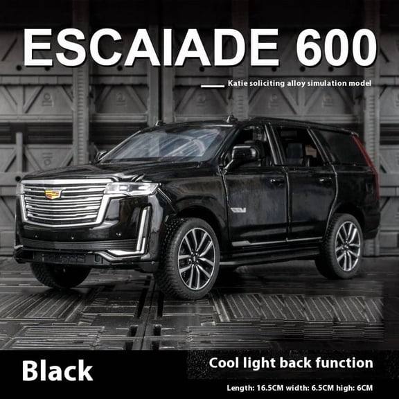 1:32 Scale Cadillac Escalade Off‑Road Diecast Alloy Car Model, Metal Vehicle with Sound & Light Effect, Pull‑Back Function, Realistic Simulation SUV, Central Control Dashboard Ornament, Collectible D