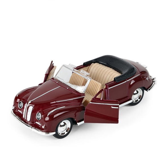 1:32 Scale Classic Convertible Diecast Car Model, Blue Replica with Openable Doors