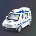 thumbnail image 1 of 1:32 Scale Emergency Vehicle Realistic Ambulance Fire Truck Police Car Models With Working Lights And Siren Sounds For Kid Gifts, 1 of 8