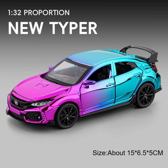 1:32 Scale Honda Accord Toy Car Models Alloy Diecast Pull Back Sound Light Doors Opened Decoration Vehicles for Kids Gifts