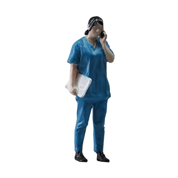 1/32 Scale Miniature Model Figures, 1/32 Doctor Figures, Diorama Layout Accessories Female Blue