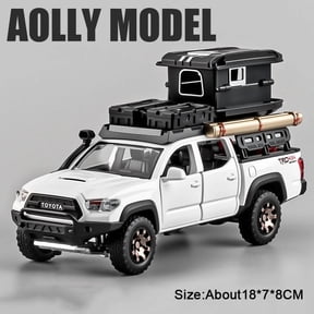 1:32 Scale Off-Road Pickup Truck Model, Alloy Metal Diecast Mini Vehicle, Openable Doors, Simulation Engine Sound & Flashing Light, Pull Back Offroad Truck, Miniature Decorative Toy