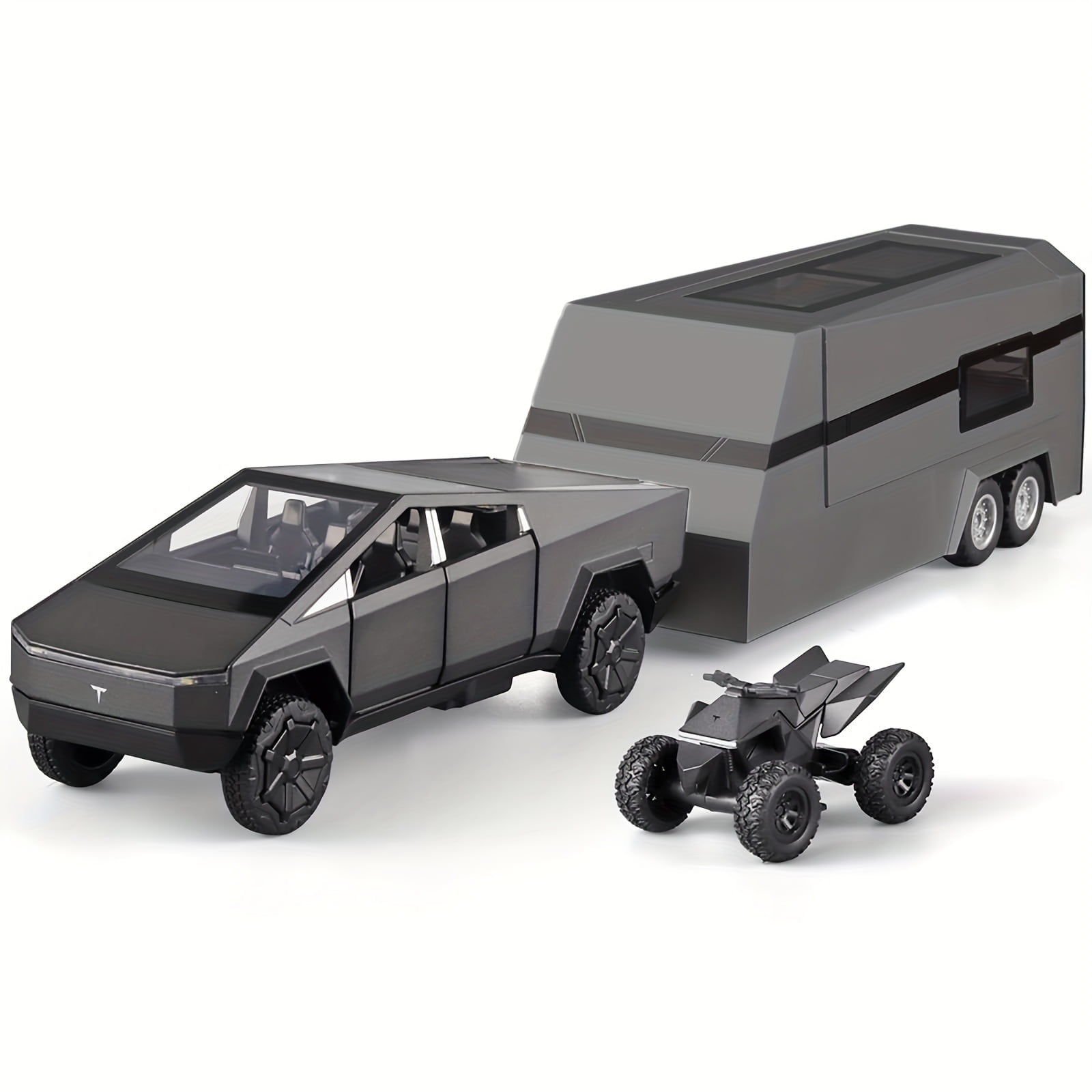 Tesla Cybertruck 1 32 Scale Silver Diecast Model Toy Alloy Pickup Car with Sound Light Effects Walmart
