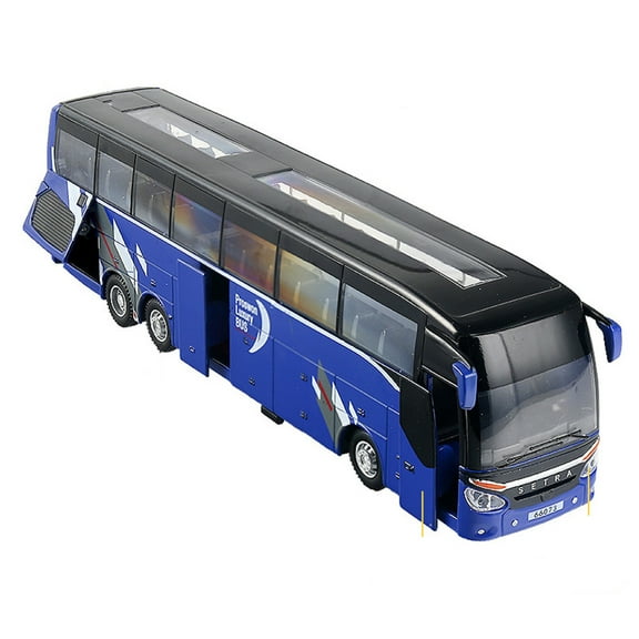 1:32 Sightseeing Bus Alloy Cars Pull Back Model Flash Light Vehicle Toys Gift