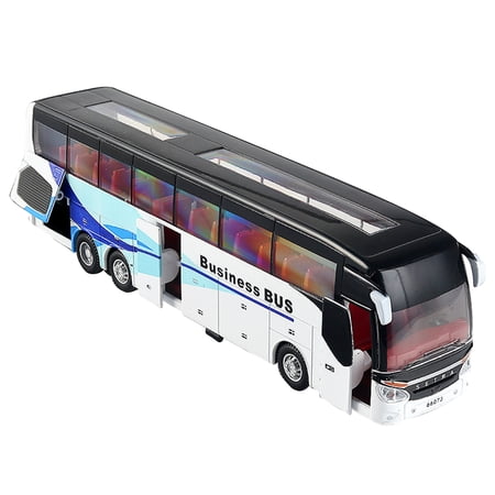 1/32 Sound&Light Sightseeing Bus Model Vehicle Toy Car Kids Xmas Gift Pull Back Present