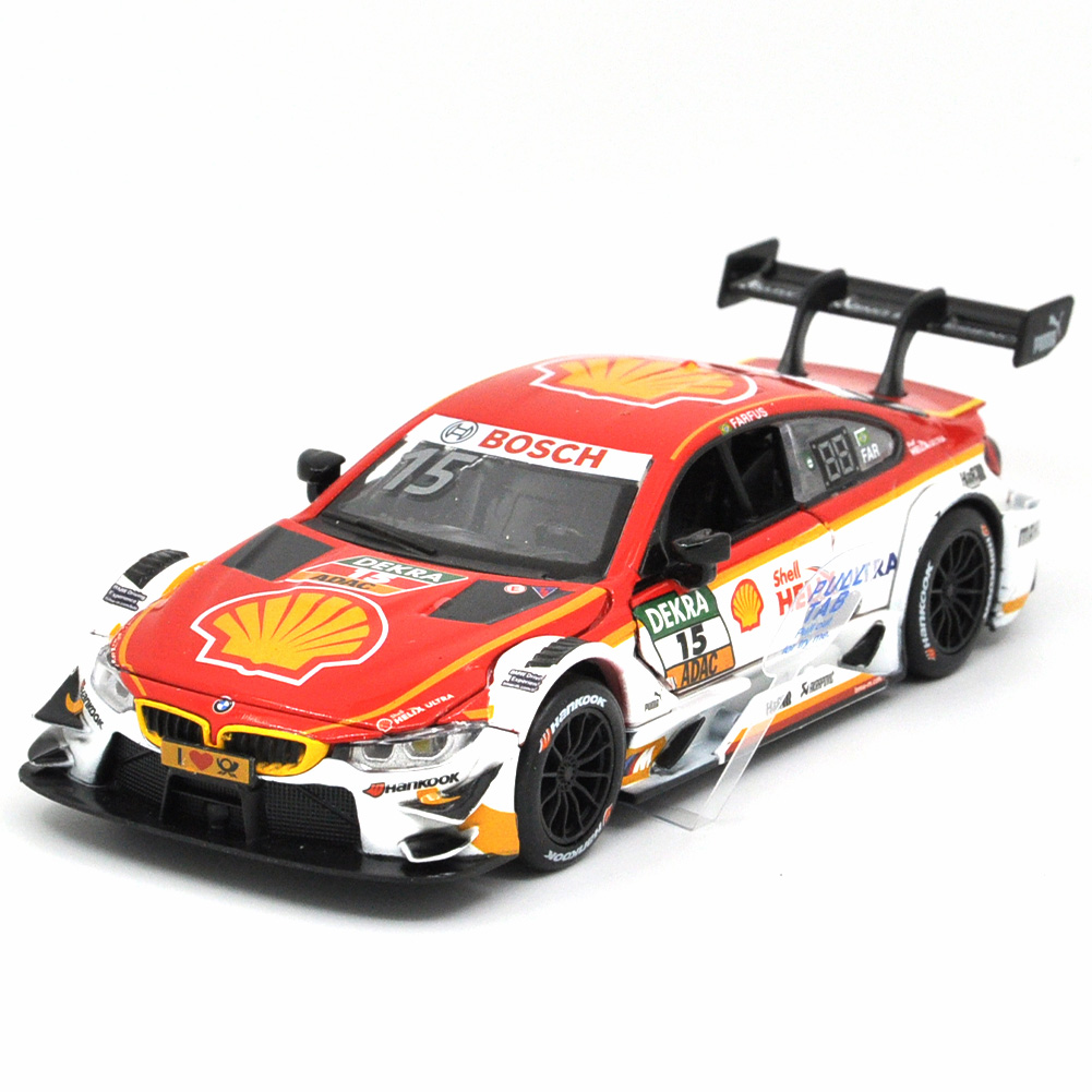 1: 32 Suitable for BMW M4 DTM Alloy Simulation Car Die Casting Model Dynamic Sound and Light Toy Series Collectibles Boy Birthday Gift