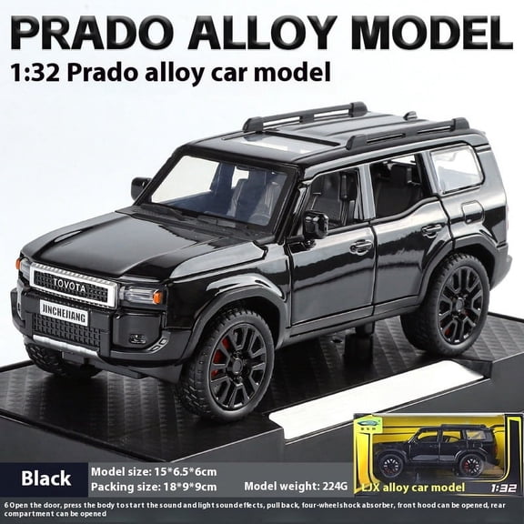 1:32 TOYOTA PRADO Land Cruiser Off Road Vehicle Metal Alloy Diecast Model Car Outdoor Display Collectibles Decorative Gift Boy