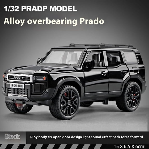 1:32 TOYOTA PRADO Land Cruiser Off Road Vehicle Metal Alloy Diecast Model Car Outdoor Display Collectibles Decorative Gift Boy