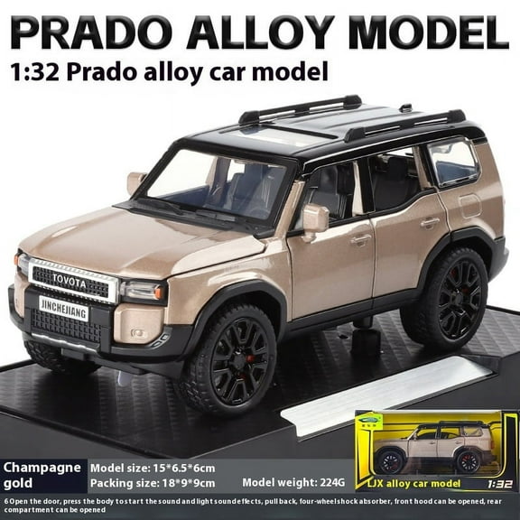 1:32 TOYOTA PRADO Land Cruiser Off Road Vehicle Metal Alloy Diecast Model Car Outdoor Display Collectibles Decorative Gift Boy