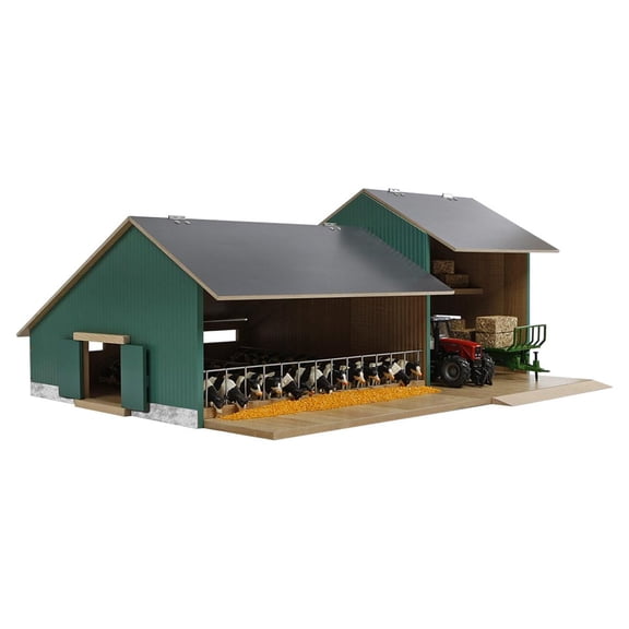 1/32 Two Bay Farm Machinery Shed with Cow Barn 610200