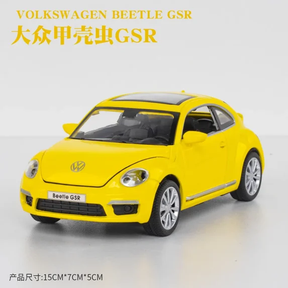1:32 Volkswagen Beetle GSR Car Model Pull Back Alloy Discast Street Metal Business Cars Model Children Toy