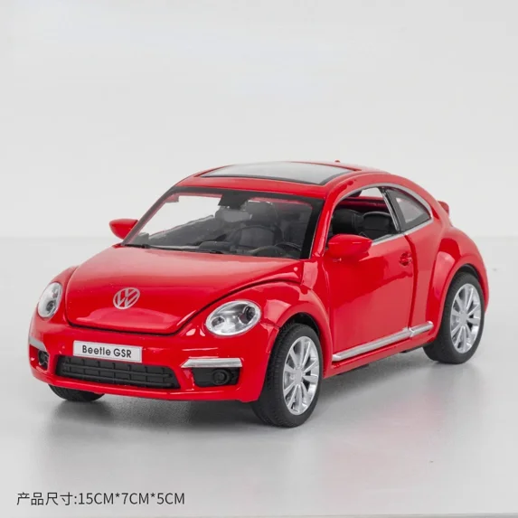 1:32 Volkswagen Beetle GSR Car Model Pull Back Alloy Discast Street Metal Business Cars Model Children Toy