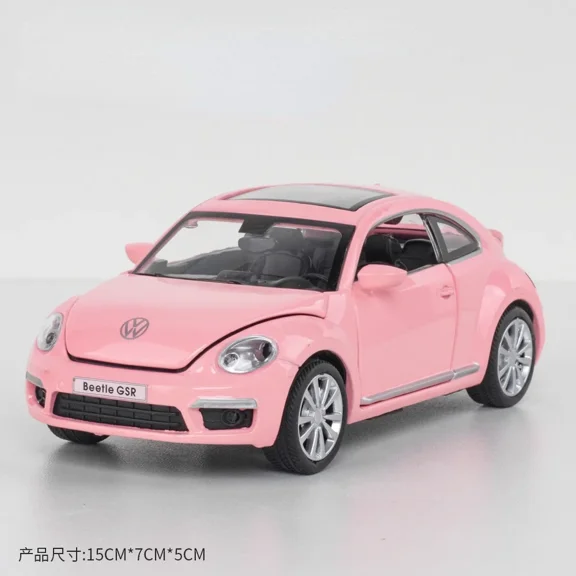 1:32 Volkswagen Beetle GSR Car Model Pull Back Alloy Discast Street Metal Business Cars Model Children Toy