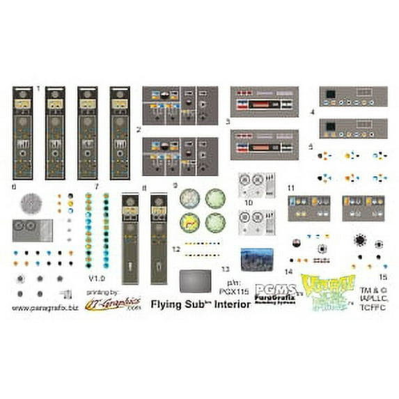 1/32 Voyage to the Bottom of the Sea: Flying Sub Interior Decal Set for MOE