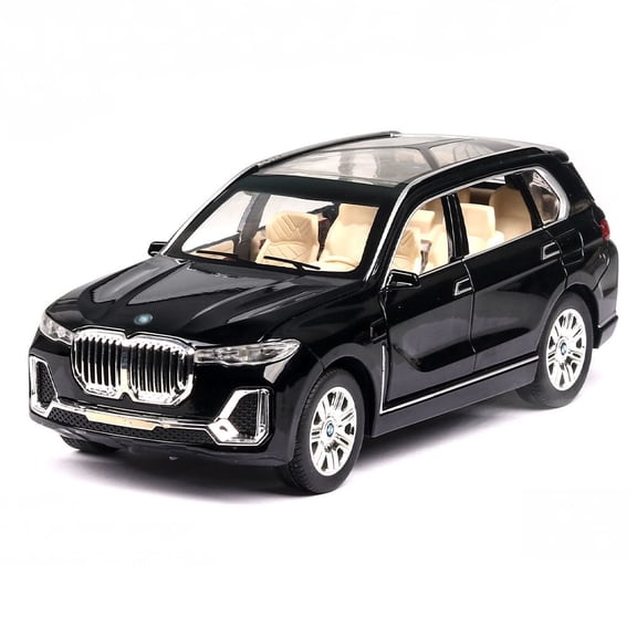 1:32 ratio is suitable for BMW X7 alloy die-casting models, equipped with openable doors, lights, sound and rebound functions. Boy's toy car, children's birthday gift toy car.