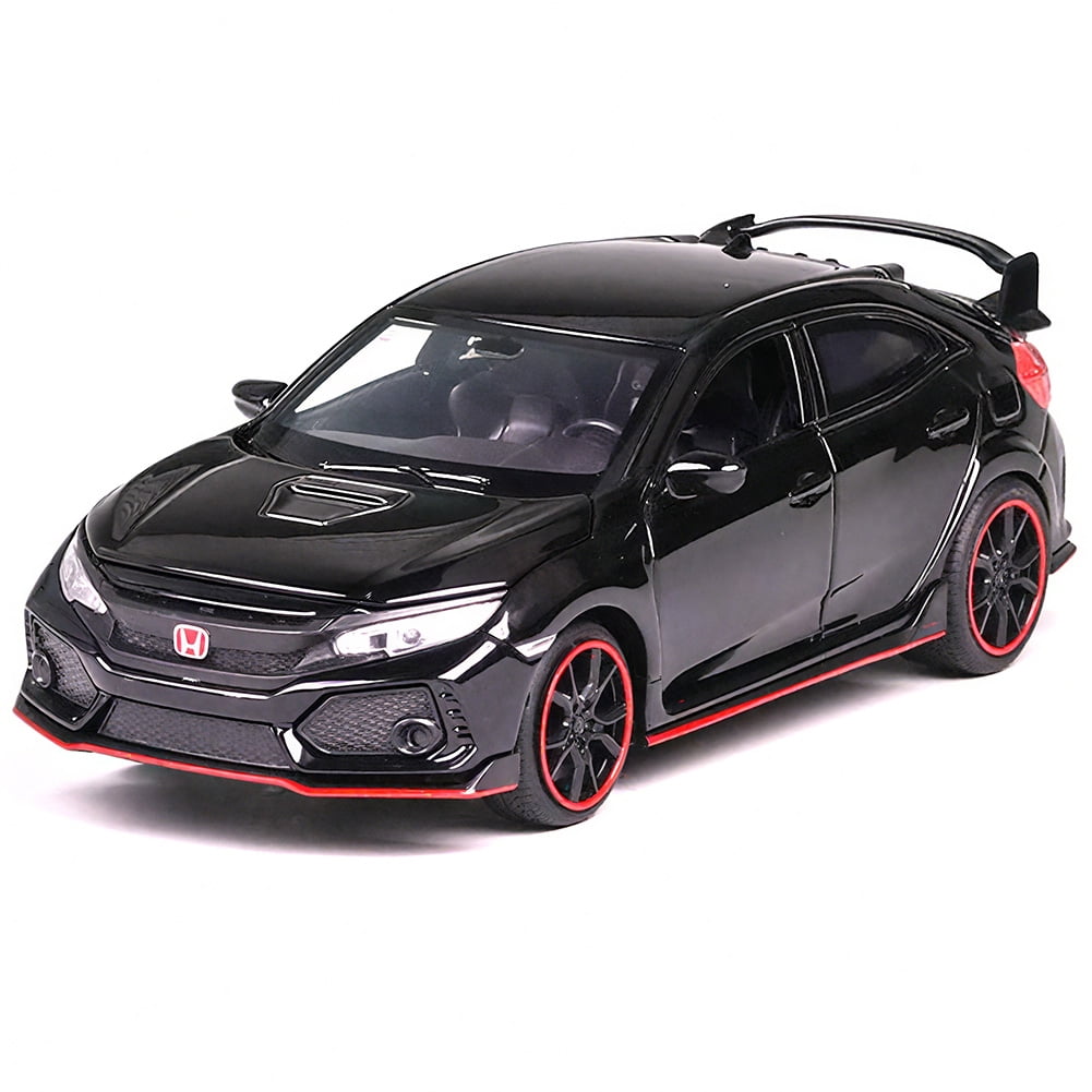 The 1:32 scale is suitable for Honda Civic alloy die-cast car models, equipped with openable doors, lights, sound and spring-back function. Boys' toy cars, children's birthday gift toy cars.