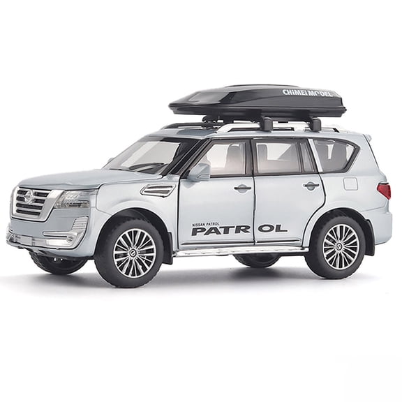 The 1:32 scale is suitable for Nissan Patrol alloy die-cast car models, equipped with opening doors, lights, sound and spring-back function. Boys' toy cars, children's birthday gift toy cars.
