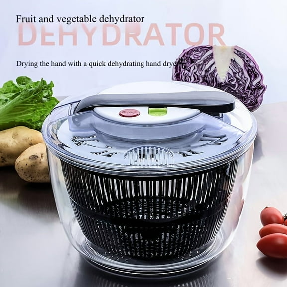 1.32gal Large Capacity Manual Vegetable Dehydrator with Rotating Handle - Durable ABS Food-Safe Portable Fruit & Veggie Dryer, No Electricity Needed, Compact Kitchen Essential for Healthy Snacks