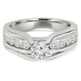 thumbnail image 1 of 1.33 CTW Round Lab Created Diamond Open Bridge Solitaire with Accents Engagement Ring with Channel Set in 14K White Gold - Size 4.5, 1 of 1