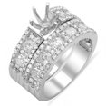 thumbnail image 1 of 1.33 Carat (ctw) 10K White Gold Round Cut Diamond Ladies Engagement Semi Mount Bridal Ring Set 1 1/3 CT (No Center Stone, 1 of 1