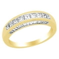 thumbnail image 1 of AFFY 1.33 Ct Princess Cut White Natural Diamond Anniversary Band Ring in 14k Yellow Gold Ring Size - 10, 1 of 2