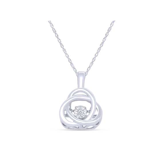 1/33 Cttw Natural Diamond 14k Gold Plated Sterling Silver Necklace Dancing Diamond - 18 Inch Rope Chain
