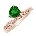 thumbnail image 1 of AFFY (1.33 cttw) Simulated Green Peridot & White Natural Diamond Promise Engagement Wedding Ring In 14K Solid Rose Gold With, Ring Size 9, 1 of 1