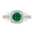thumbnail image 1 of Solitaire with Accents Engagement Ring for Women - 1.335ct Simulated Emerald in 18K White Gold Promise Ring, 1 of 6
