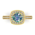thumbnail image 1 of 1.335 ct Round Cut Blue Moissanite Halo Engagement Ring for Women in 18K Yellow Gold, 1 of 5