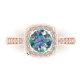 thumbnail image 1 of Clara Pucci 14K Rose Gold 1.33ct BlueMoissanite Solitaire with Accents Ring, 1 of 8
