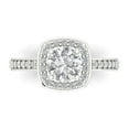 thumbnail image 1 of 1.335 ctw Solitaire with Zirconia Diamond Accents Anniversary Ring for Women | Round Cut Moissanite | Hyperallergenic Solid 18K White Gold, 1 of 5