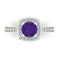 thumbnail image 1 of Clara Pucci 14K White Gold 1.33ct Amethyst Solitaire with Accents Ring, 1 of 8