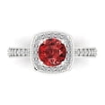 thumbnail image 1 of 1.335 ct Round Cut Natural Garnet Solitaire with Accents Engagement Ring for Women in 18K White Gold, 1 of 5