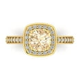 thumbnail image 1 of Clara Pucci 14K Yellow Gold Solid Gold Morganite Halo Anniversary Ring for Women - 1.335 cttw Round Cut, 1 of 8