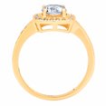 thumbnail image 1 of 1.335 ct Round Cut Natural Sky Blue Topaz Halo Engagement Ring for Women in 18K Yellow Gold, 1 of 2