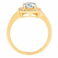 thumbnail image 1 of 1.335 ct Round Cut Simulated Blue Diamond Halo Engagement Ring for Women in 14K Yellow Gold, 1 of 2