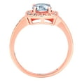 thumbnail image 1 of 1.335 ct Round Cut Simulated Blue Diamond Solitaire with Accents Engagement Ring for Women in 18K Rose Gold, 1 of 2