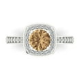 thumbnail image 1 of Clara Pucci 14K White Gold 1.33ct Champagne Solitaire with Accents Ring, 1 of 8