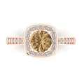 thumbnail image 1 of 1.335 ct Round Cut Simulated Champagne Diamond Solitaire with Simulated Diamond Accents 18K Rose Gold Womens Engagement Ring, 1 of 5
