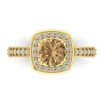 thumbnail image 1 of Clara Pucci 14K Yellow Gold Solid Gold Champagne Halo Anniversary Ring for Women - 1.335 cttw Round Cut, 1 of 8