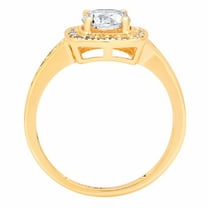 1.335 ct Round Cut Simulated Diamond Halo Engagement Ring for Women in 18K Yellow Gold