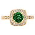 thumbnail image 1 of 1.335 ct Round Cut Simulated Emerald with Simulated Diamond Halo Accents 18K Yellow Gold Womens Engagement Ring, 1 of 6