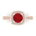 thumbnail image 1 of 1.335 ct Round Cut Simulated Pink Tourmaline Solitaire with Accents Engagement Ring for Women in 18K Rose Gold, 1 of 5