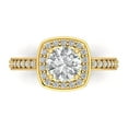 thumbnail image 1 of 1.335 ct Round Cut White Sapphire Halo Engagement Ring for Women in 18K Yellow Gold, 1 of 5
