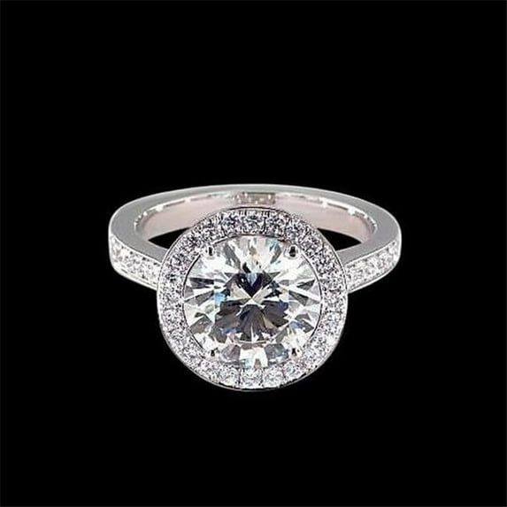 1.34 CT Halo Diamond Engagement Ring, 14K White Gold - Size 6.5